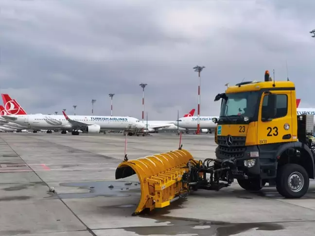Kar Yağışı İstanbul Havalimanı’nda Seferleri Etkilemedi 404 Kişilik Dev Ekip Görevde